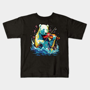 Polar Bear Playing Violin Kids T-Shirt